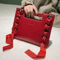 luxury handbag 2021 fashion new high quality pu leather womens designer handbag ribbon tote bag leisure shoulder messenger bags