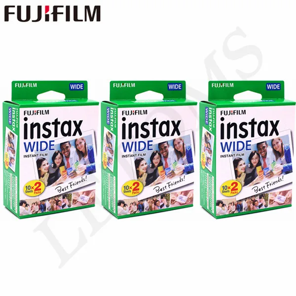 10-100 листов Fujifilm Instax Wide White edge+ Rainbow+ Black films для камеры моментальной печати Fuji 300/200/210/100/500AF - Цвет: 60 wide white edge