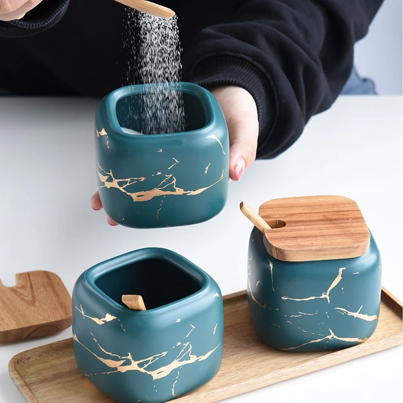 Модный мраморный Кухонный графинчик набор с деревянная крышка и поднос кухонное