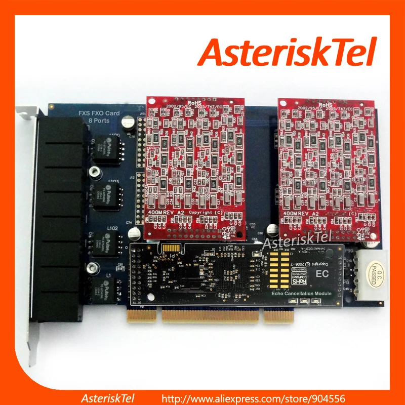 TDM800P с аппаратным устройством эхо подавитель 8 порт FXO digium Sangoma FreePBX Card Issabel Trixbox