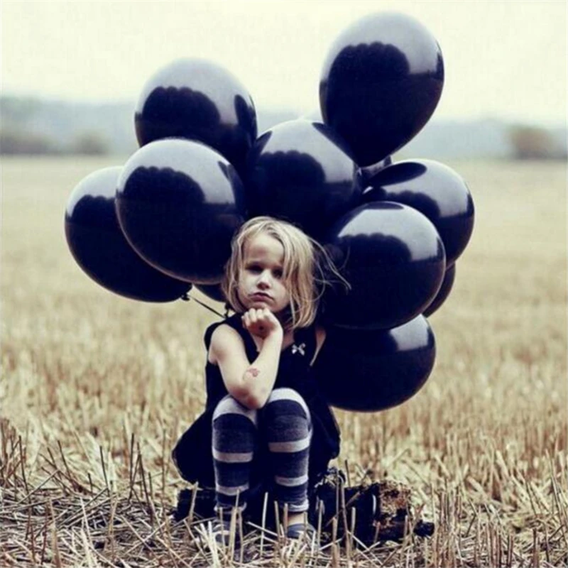 Black Balloons 10pcs/lot 10inch 1.5g Latex Helium Balloon Inflatable Wedding Decorations Air Balls Happy Birthday Party | Дом и сад