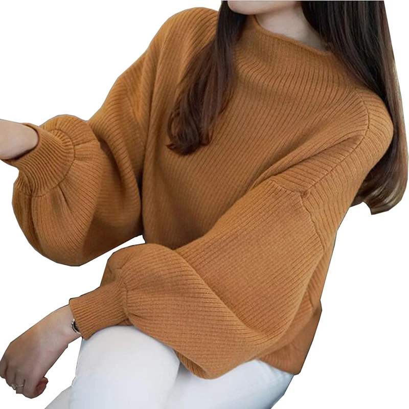 Autumn Winter Sweaters Women 2017 Solid Color Casual Sweater High Quality Turtleneck long Sleeve Loose Batwing | Женская одежда