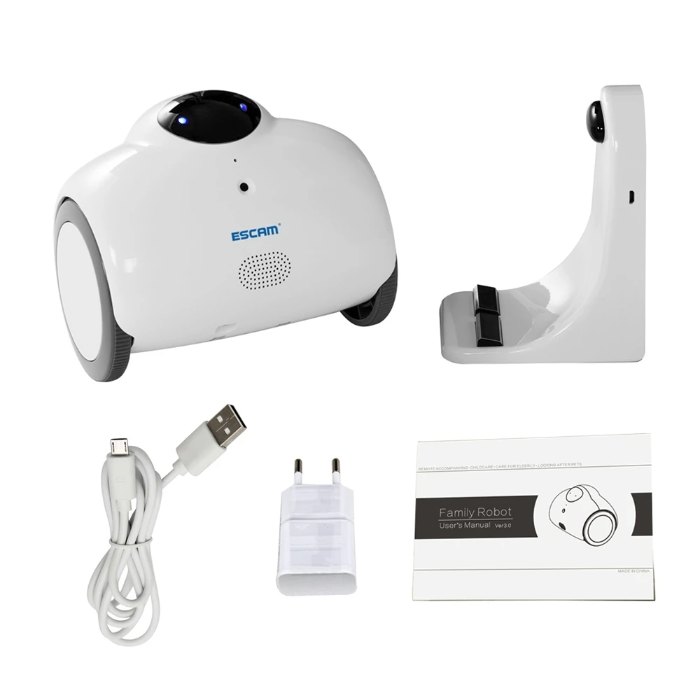 Escam робот QN02 HD 720 P Smart Mini IP Камера Wi-Fi Веб-камера Двусторонняя обсуждение тон