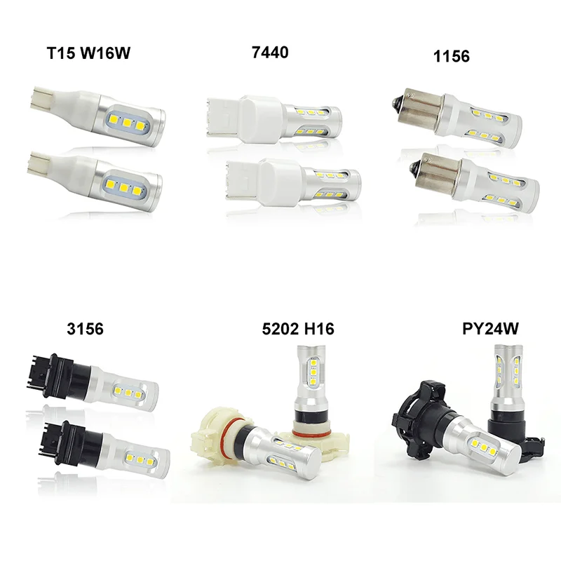 Cnsunnylight автомобилей светодиодные лампы canbus T15 W16W T20 7440 7443 1156 S25 1157 T25 3156 3157 5202 H16 PY24W ошибка Бесплатный обратный освещения