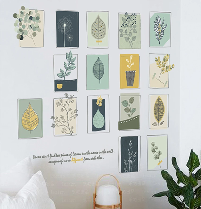 Tree Leaves Of Vine Wall Sticker Bathroom Glass Tiles Window Film Home Decor Autocollant Mural W003 | Дом и сад