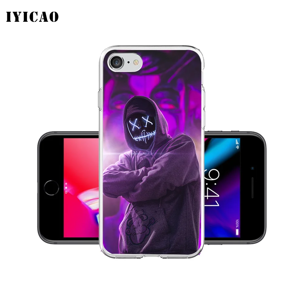 Чехол для телефона IYICAO Marshmello DJ мягкий силиконовый чехол из ТПУ iPhone X XR XS MAX 6 6s 7 8 Plus 5