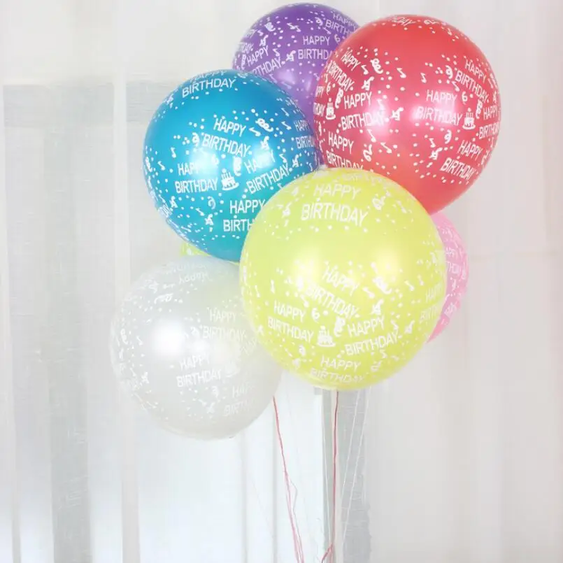 

100pcs/lot 12inch Happy Birthday Latex Balloon Birthday Decorations Air Ball Happy Birthday Party Supplies Balloons