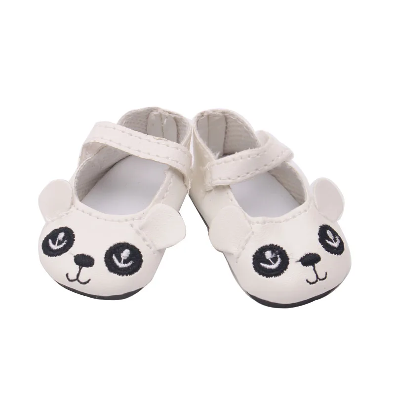16 дюймов обувь для девочек милая белая панда из ПУ американская новорожденных
