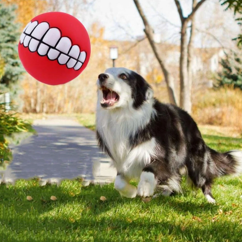 1 Pc Ball Pet Toy Non-Toxic Silicone Sound toy Cute Tooth ball Dog Durable Treat Strong 7 Color Random | Дом и сад