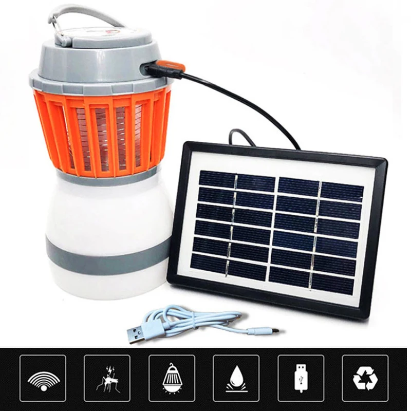 Лампа для уничтожения комаров на солнечной батарее ловушка насекомых фонарик
