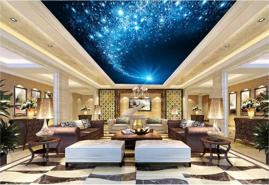 Custom Snowflake sky zenith mural hotel restaurant ktv bar wallpaper living room sofa TV wall bedroom modern 3d | Обустройство дома