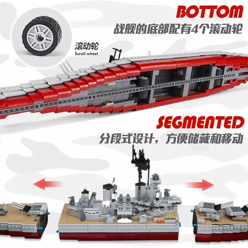 

06030 2631pcs Military Series The Missouri Battleship Set Building Blocks Bricks New Kid Toys Christmas Gifts Ship Model