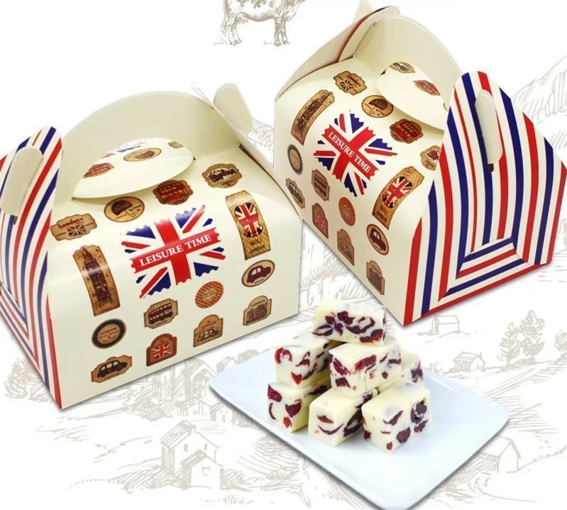 

13.5*10*8cm Hand Paper Cake Box Food Box Gift Paper Box 100pcs/lot Free shipping