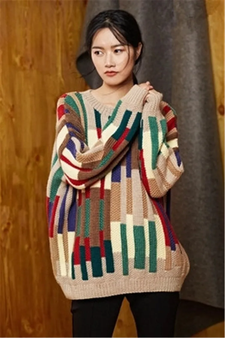 Высококачественный Женский вязаный пуловер ручной работы из чистой мериносовой