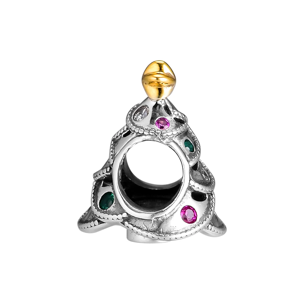 CKK Fit Pandora Bracelet 925 Sterling Silver Multi-Colored CZ Festive Tree Beads Charm for Jewelry Making Bijoux Femme | Украшения и