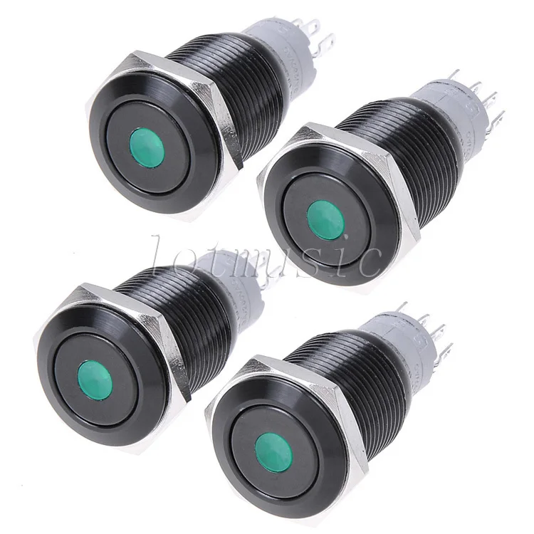 4 шт. wholesale16mm с фиксацией водонепроницаемый переключатель dot подсветкой