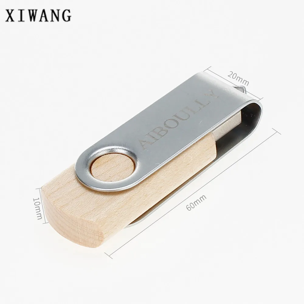 Новые вращающиеся металлические деревянные usb флешки Memory Stick 2,0 4 ГБ 8 ГБ флешки 16 ГБ флеш-накопитель 32 Гб 64 Гб 128 ГБ usb диск Бесплатный Пользовательский логотип