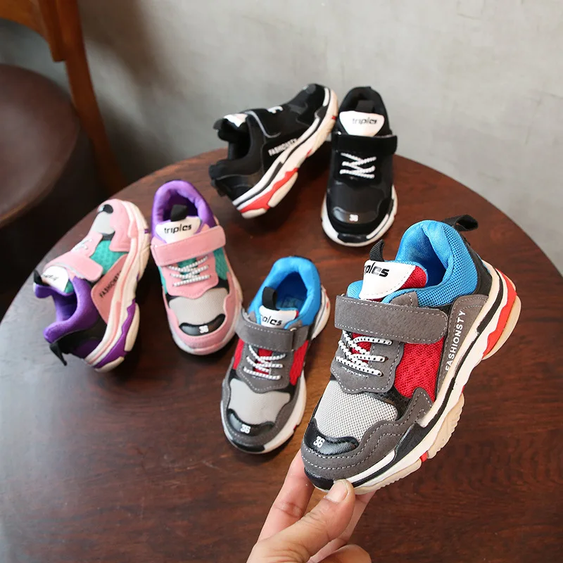Fashion 2018 Spring Autumn Children Shoes Girl Sport Comfortable Outdoor Breathable Kids Sneakers for Boy Running 35 | Детская одежда и