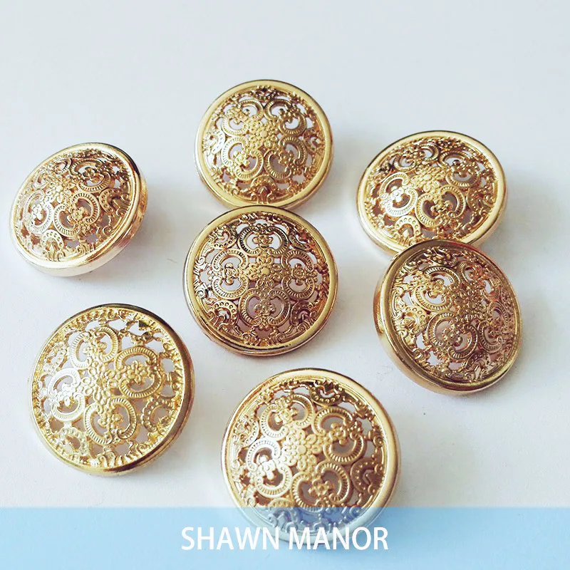 Распродажа 5 шт. золотых винтажных металлических кнопок для шитья костюма