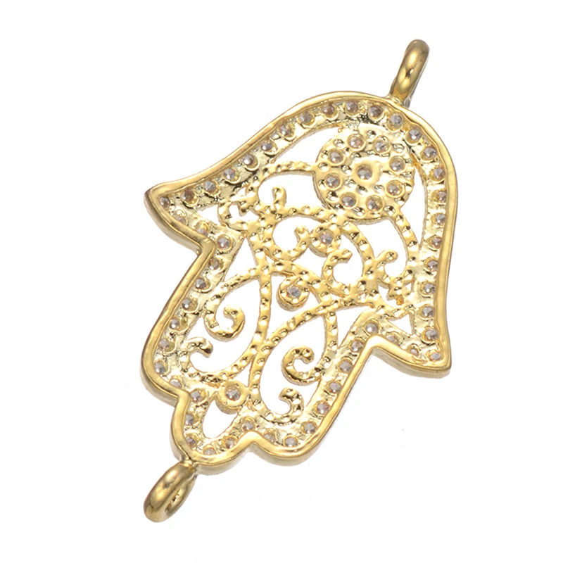 5 шт. винтажные циркониевые Подвески Hamsa для браслетов и ожерелий Сделай Сам