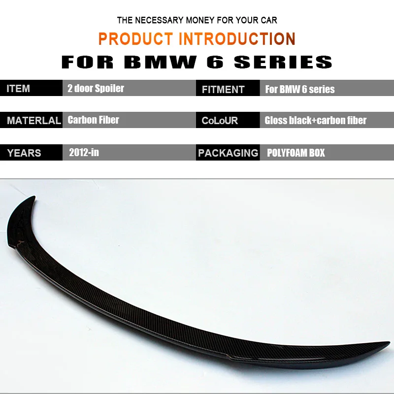 Настоящий спойлер для багажника из углеродного волокна BMW F12 2-DR 640i 650i M6 12-17 V стиль