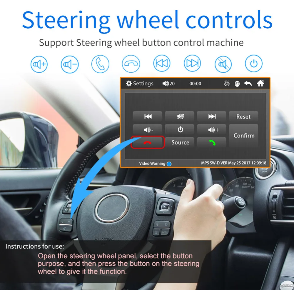 2 Din Car Radio Universal Car Multimedia player 7'' Autoradio Mirror link Bluetooth Audio Radio Stereo For Toyota Corolla Auto
