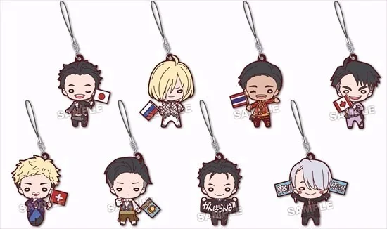Yuri! На льду аниме Nikiforov Victor Katsuki Yuuri Plisetsky Yuri Beaneye Национальный флаг 3-й вер резиновый