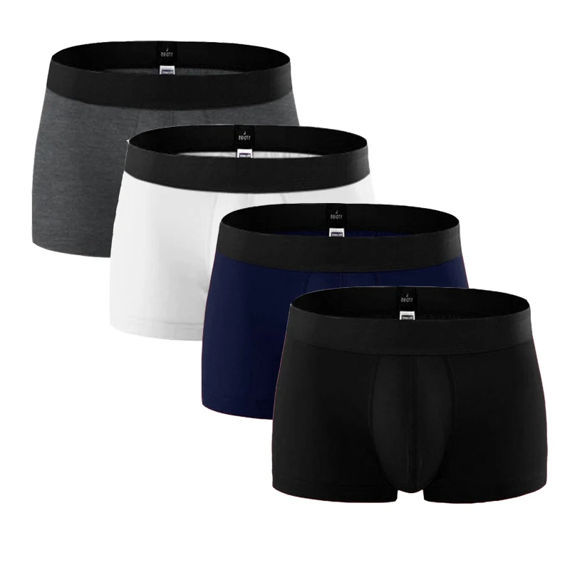 H Colors 4pcs 4 шт./лот, Брендовые мужские трусы, дышащие мужские боксеры, хлопковое нижнее белье, u-образный выпуклый мешочек, сексуальные трусы, домашняя одежда, шорты, L, XL, XXL, XXXL - Цвет: H Colors 4pcs