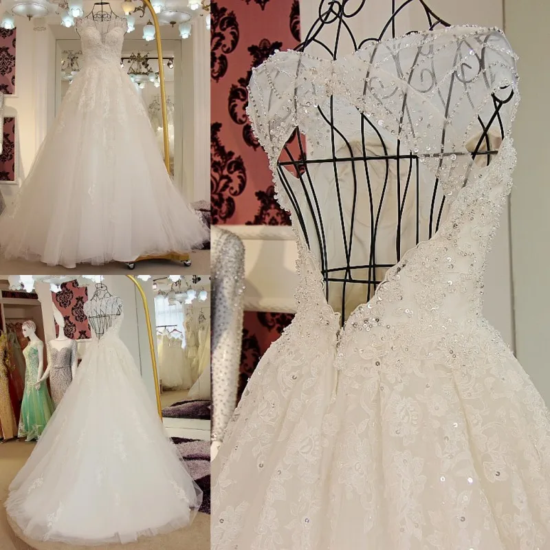 

A line Sweetheart vestidos de novia 2021 Wedding Dresses Tulle Lace Beading Vintage Gown Bride Dresses Custom Made AF62