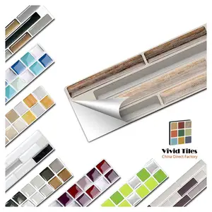 Vividtile 6 листов наклеек с эффектом древесины самоклеящиеся декоративные обои 3d для ванной и кухни Водонепроницаемая мозаичная плитка