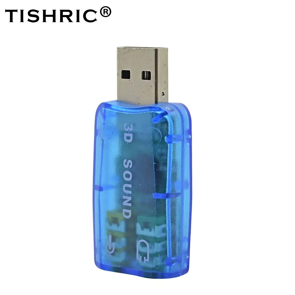 TISHRIC USB внешняя звуковая карта 5 1 3D аудио адаптер на 3 мм Интерфейс микрофон