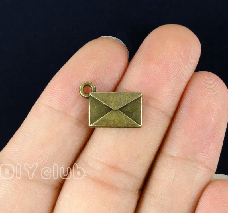 

100pcs-Antique бронзовые украшения в форме конвертов Кулон 16x11 мм
