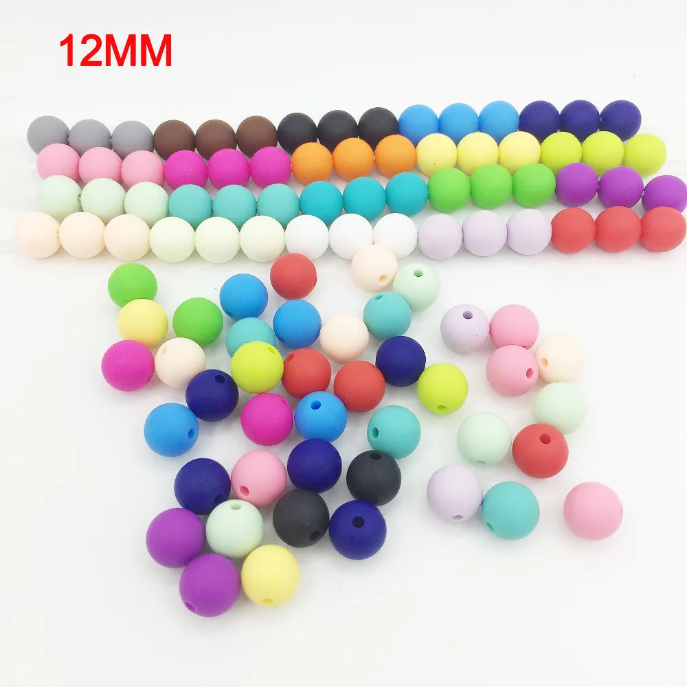 Ожерелье из жевательных бусин круглые бусины россыпью 12 мм 2020 для мамы 20 цветов