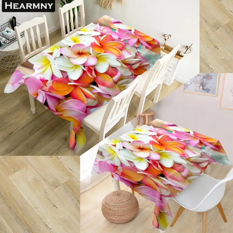 Скатерть HEARMNY Plumeria с цветами 3D ткань Оксфорд квадратная/прямоугольная