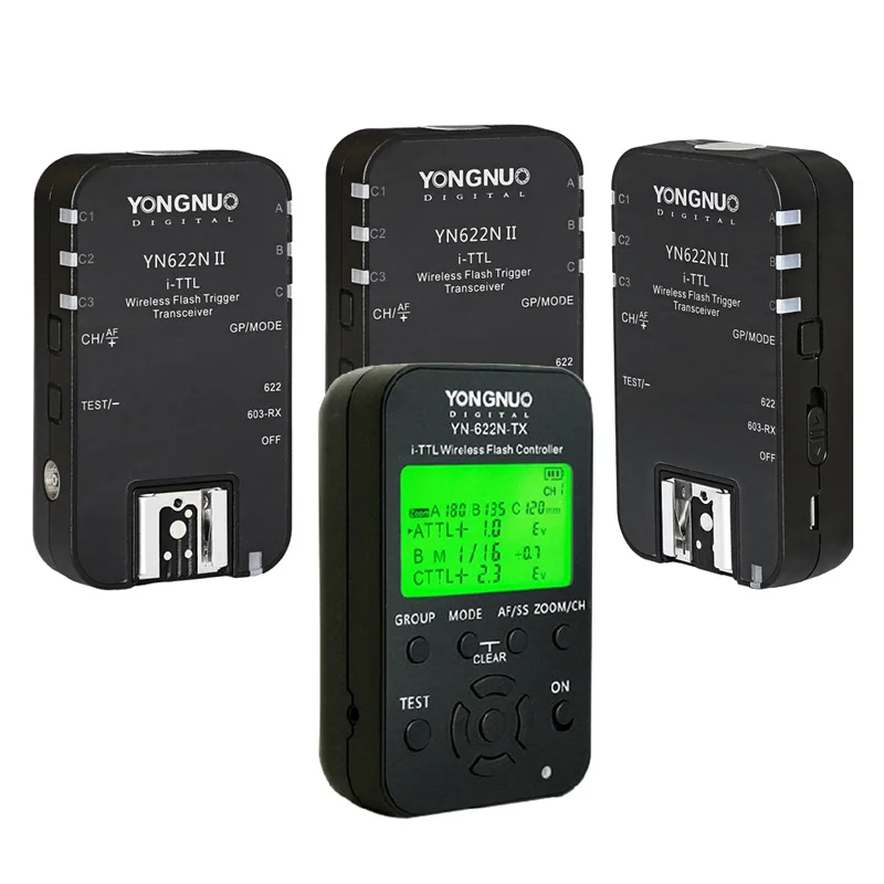 YONGNUO YN622N-TX i-TTL LCD 2 4G беспроводной HSS Speedlite контроллер Flash Trigger + 3pcs YN622N II трансивер для