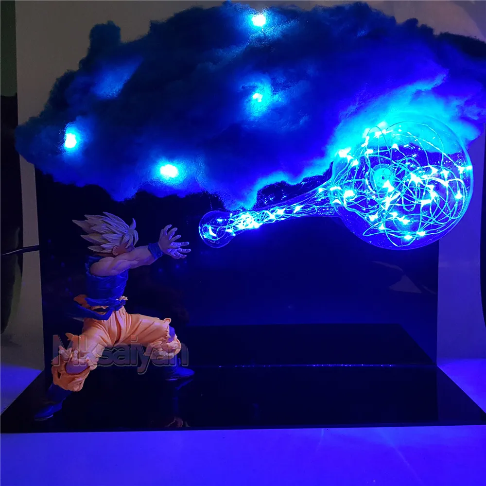 

Dragon Ball Figura Action Figure Goku Led Blue Cloud Lampara DIY Display Toy Dragon Ball Z Super Saiyan Goku Kamehameha Model