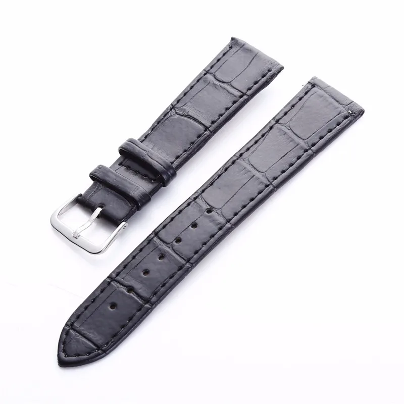 Ремешок из бамбуковой кожи для наручных часов сменный Браслет с пряжкой черный