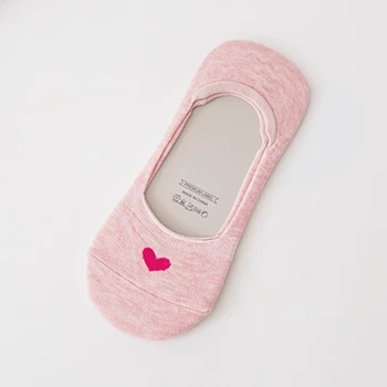 A Pink 3 пары, 5 цветов, весна-лето, популярные модные удобные короткие носки-башмачки до лодыжки, женские дышащие мягкие трикотажные хлопковые носки с рисунком сердца - Цвет: A Pink