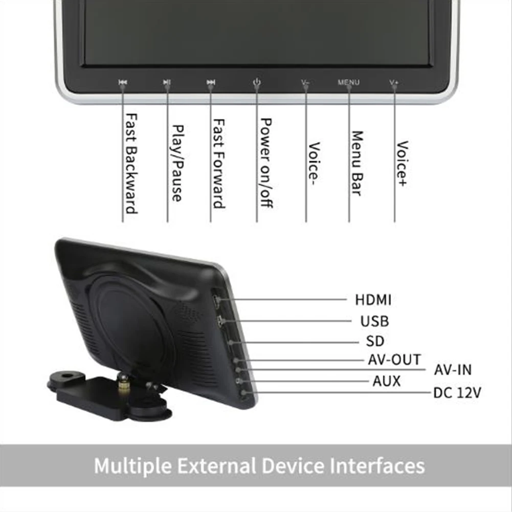 Автомобильный подголовник монитор аксессуары медиа Plug And Play цифровой экран