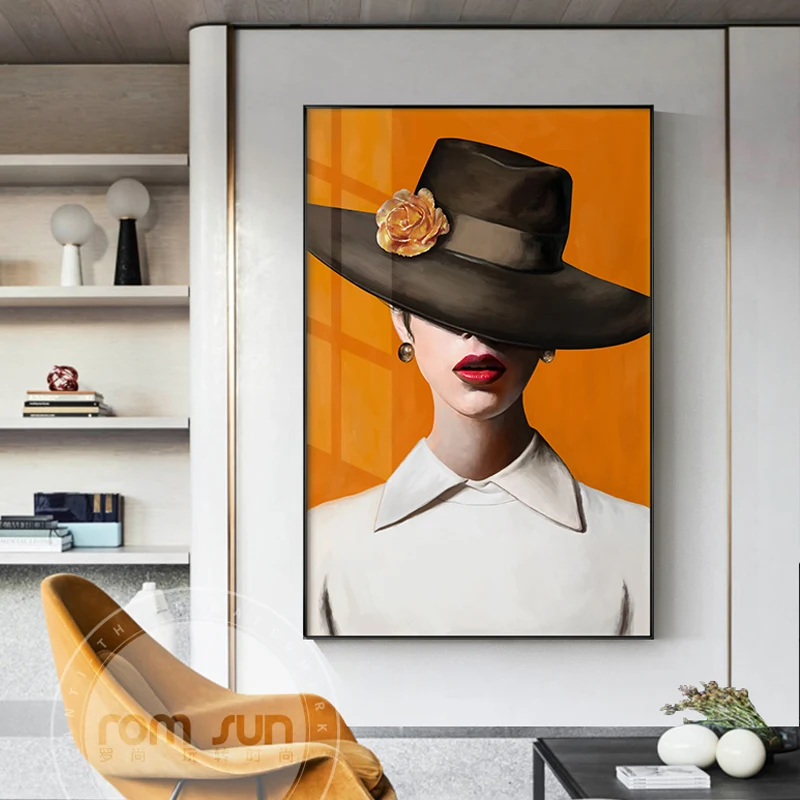 

Abstract Fashion Sexy Girl Red Lips Canvas Painting Modern Poster Print For Living Room Bedroom Artistic Wall Art Picture Decor
