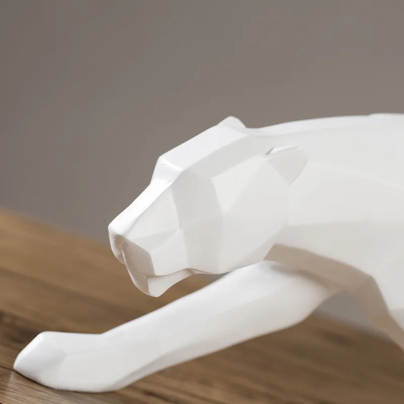 Скандинавская абстрактная Черная пантера скульптура Геометрическая полимерная