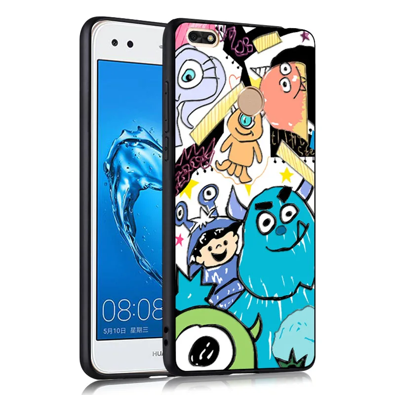 Huawei y6 Pro 2017 Case 3D Relief Painting Silicone Soft Back Cover For nova lite Cartoon p9 mini |