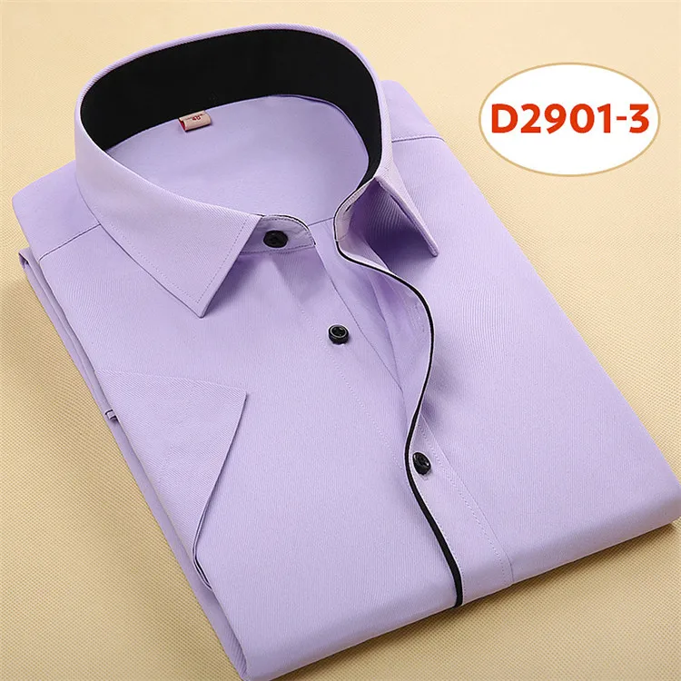D2901-3 DAVYDAISY, новая летняя мужская рубашка с коротким рукавом, модные однотонные мужские рубашки, брендовая одежда, официальная деловая белая мужская рубашка DS187 - Цвет: D2901-3