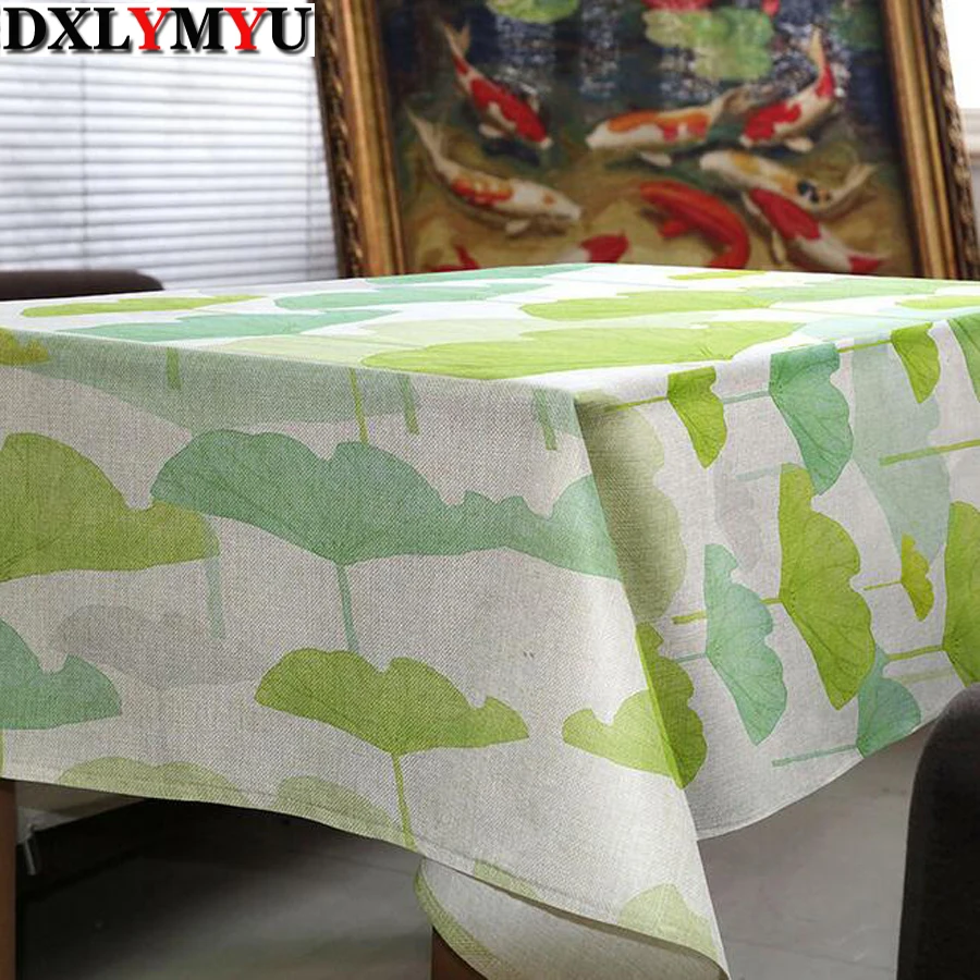 Скатерть из хлопка и льна с принтом растений|table cover|print tableclothdecorative table cover |