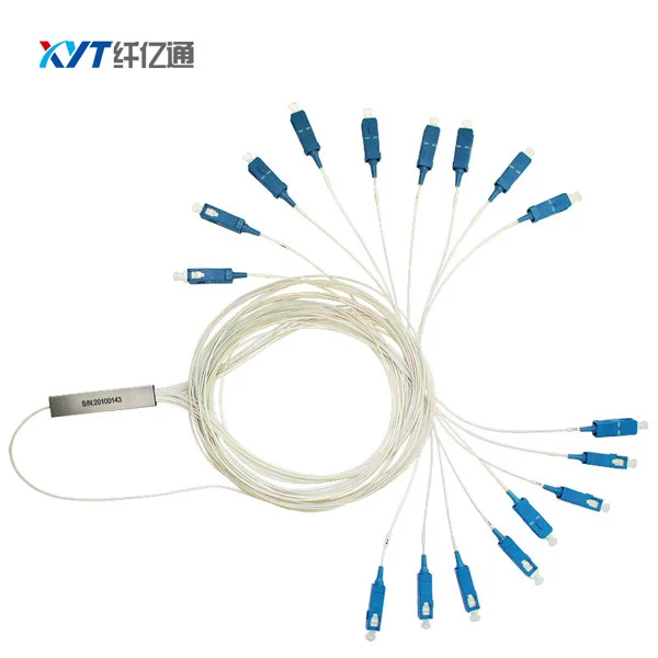 

wholesale 10 pieces steel tube fiber optic splitter PLC splitter 0.9 loose tube 1m fiber length 1x32 splitter optic with SC/UPC