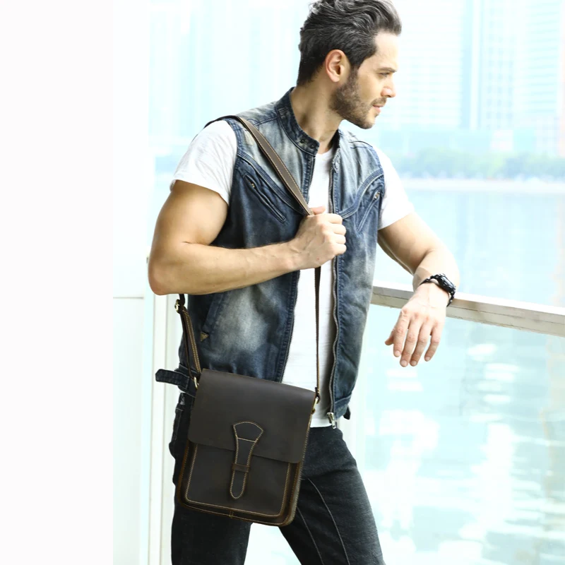 WESTAL сумка мужская через плечо натуральная кожа маленькая больная сумки мужские