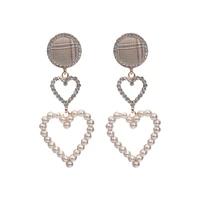 women fashion heart shaped drop earrings love sweet pearl statement earrings maxi jewelry girl birthday party gift
