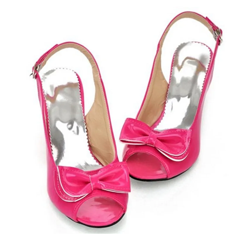 Женские элегантные милые туфли лодочки размера плюс (4 15) с открытым носком и