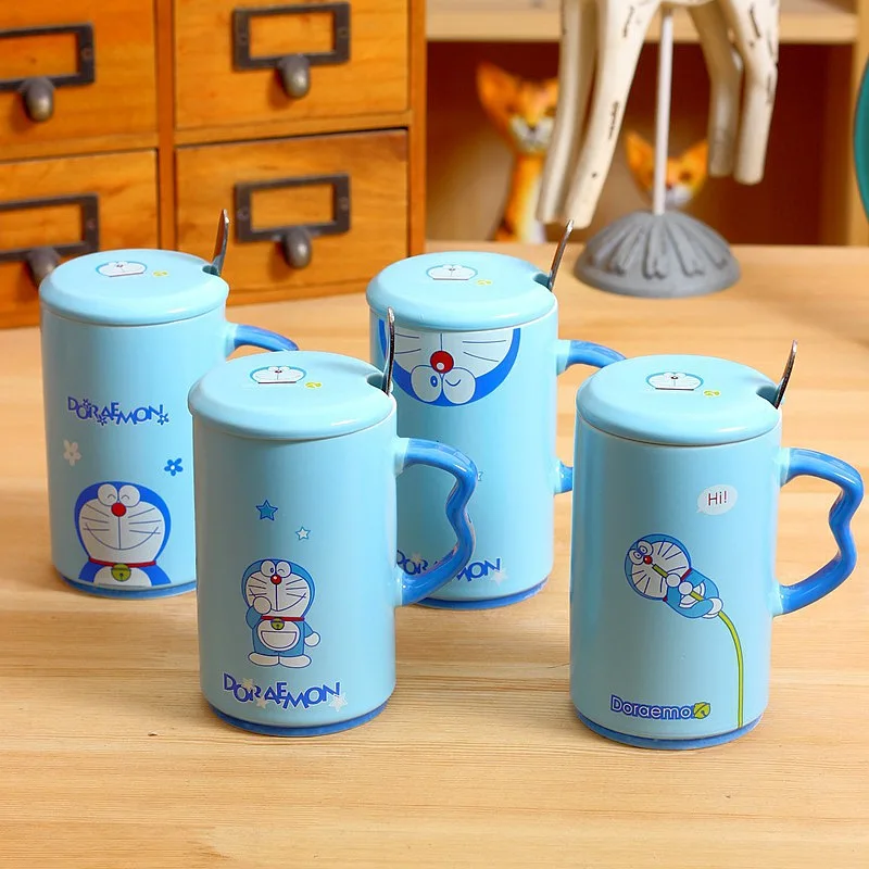 Новая креативная Милая синяя керамическая кружка Doraemon мультяшная молочная