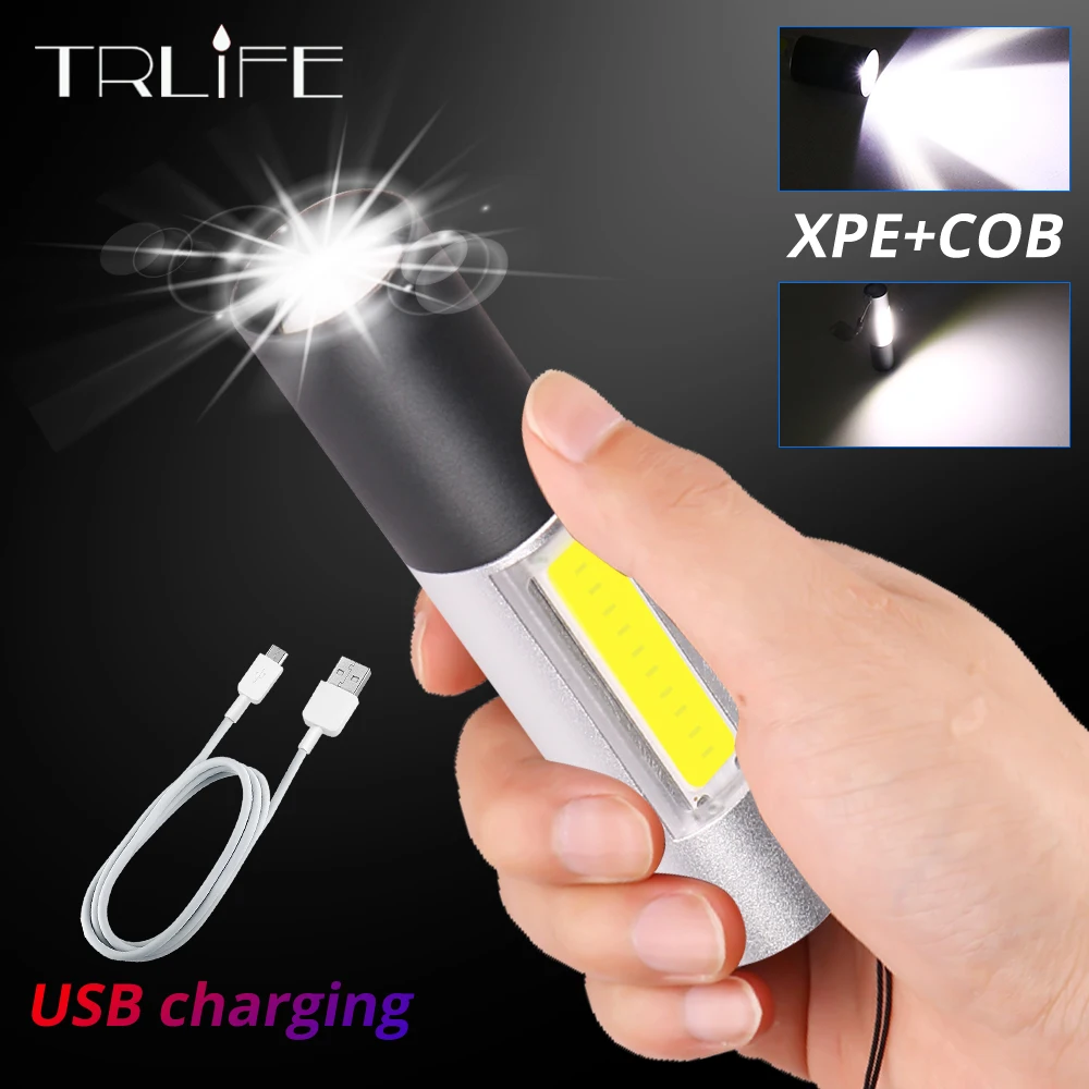 1200 мАч Мощный USB Перезаряжаемый светодиодный фонарик водонепроницаемый мини